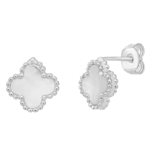Clover Earrings in Sterling Silver With Mother of Pearl