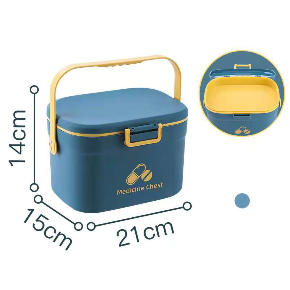 Blue 2-Layer Pp Medicine Box Pill Organizer, Portable, 300G