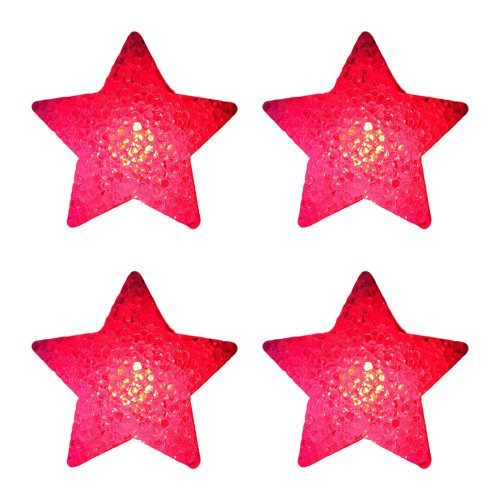 4-pack LED-verlichte ster feestartikelen,-rood rood licht