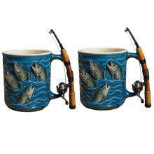 Vissende mok gepersonaliseerde reiskoffiekop, grappige-2 stuks