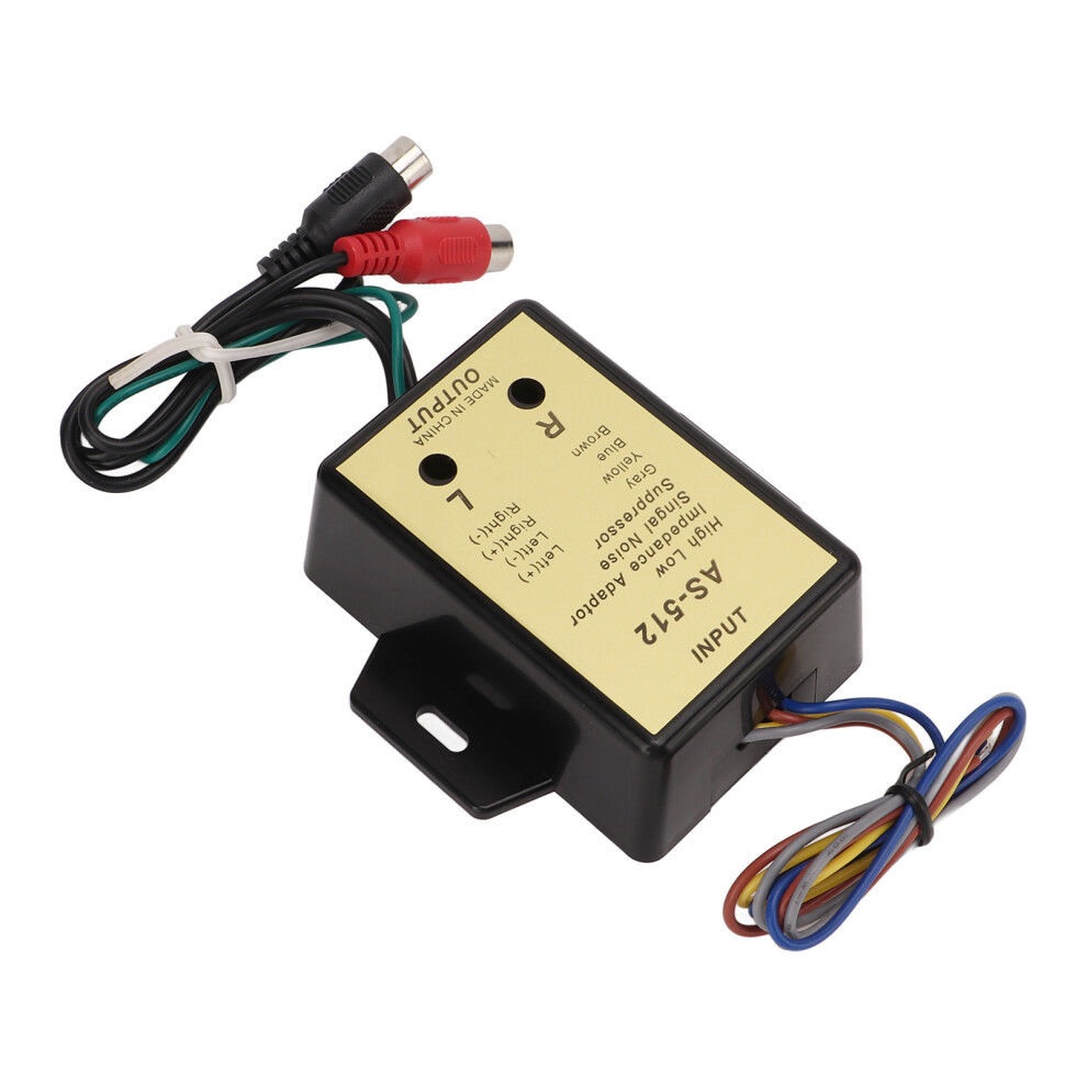 Audio Speaker Level Output Converter 2 Channel Line High Low Impedance Adapter 6901357042597