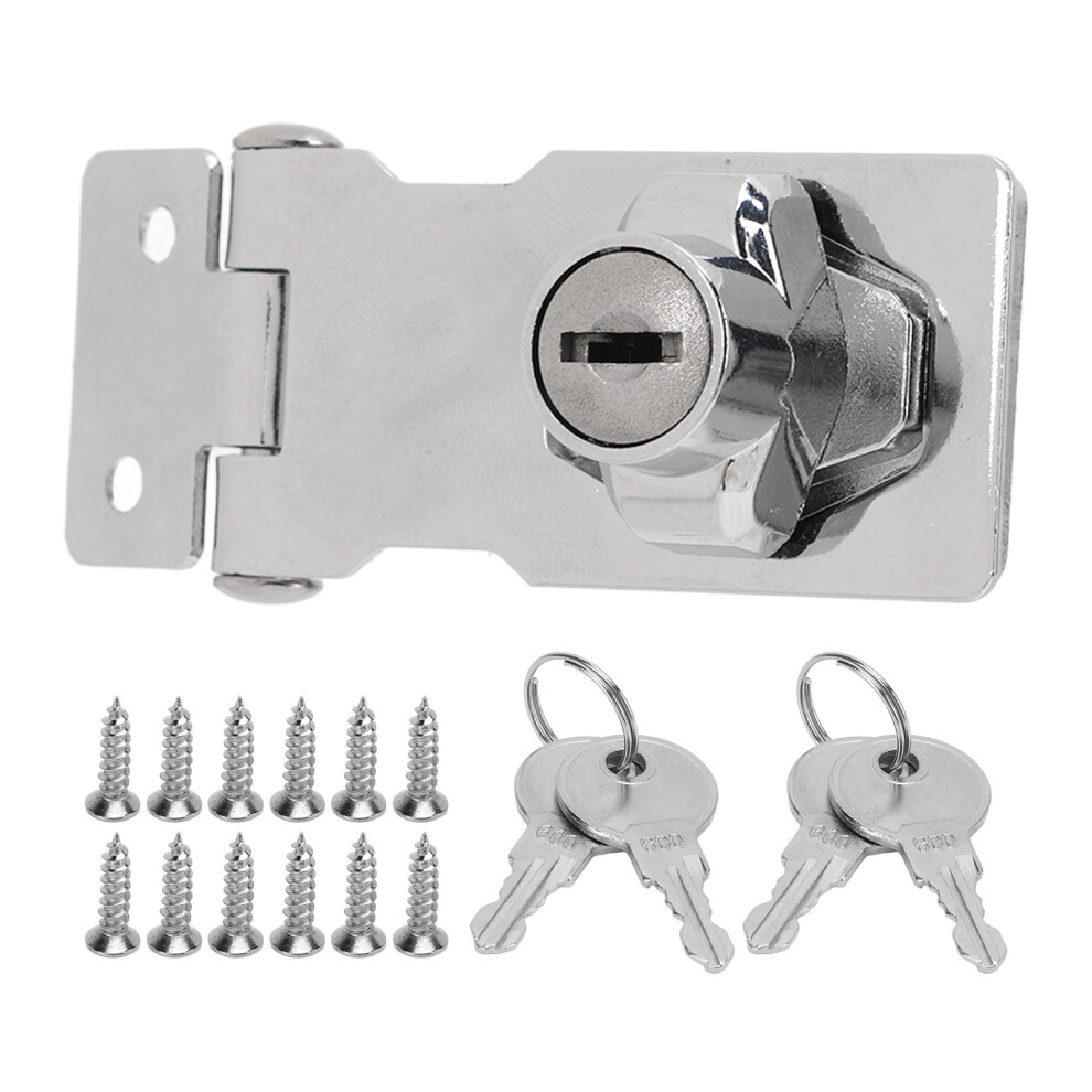 Pair Of 2.5In Zinc Alloy Keyed Hasp Locks For Doors Cabinets Mailboxes 4971357043506