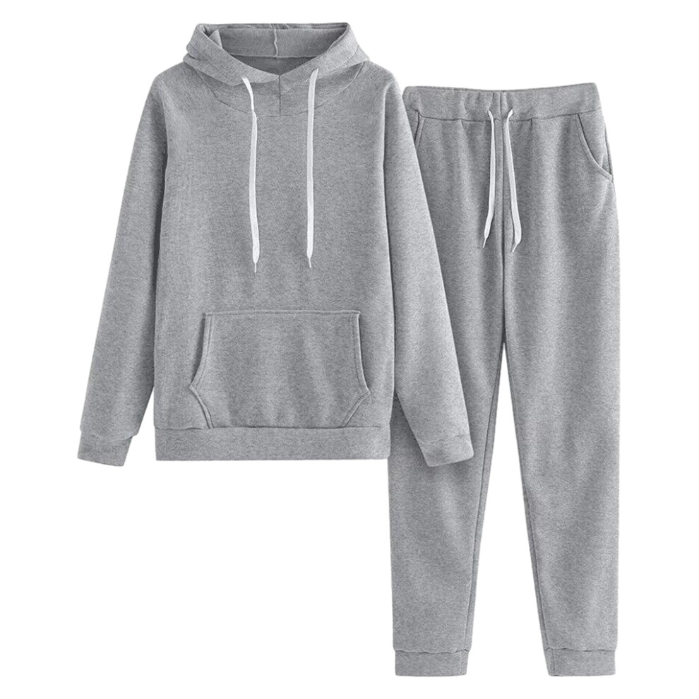 (light greyXXXL) Stay Warm And Hood Pant And Sweatshirt Set For Winter Gift For Women-image-OPC-PMKKXDQ-NEW