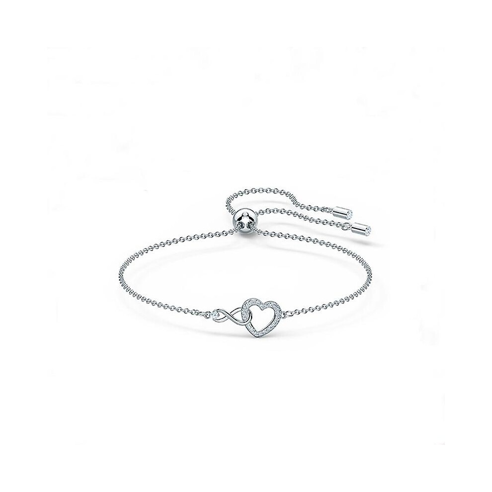 Kikidex (As Show, One Size) Classic Bracelet, Bracelet With Heart Infinity Symbol Silver