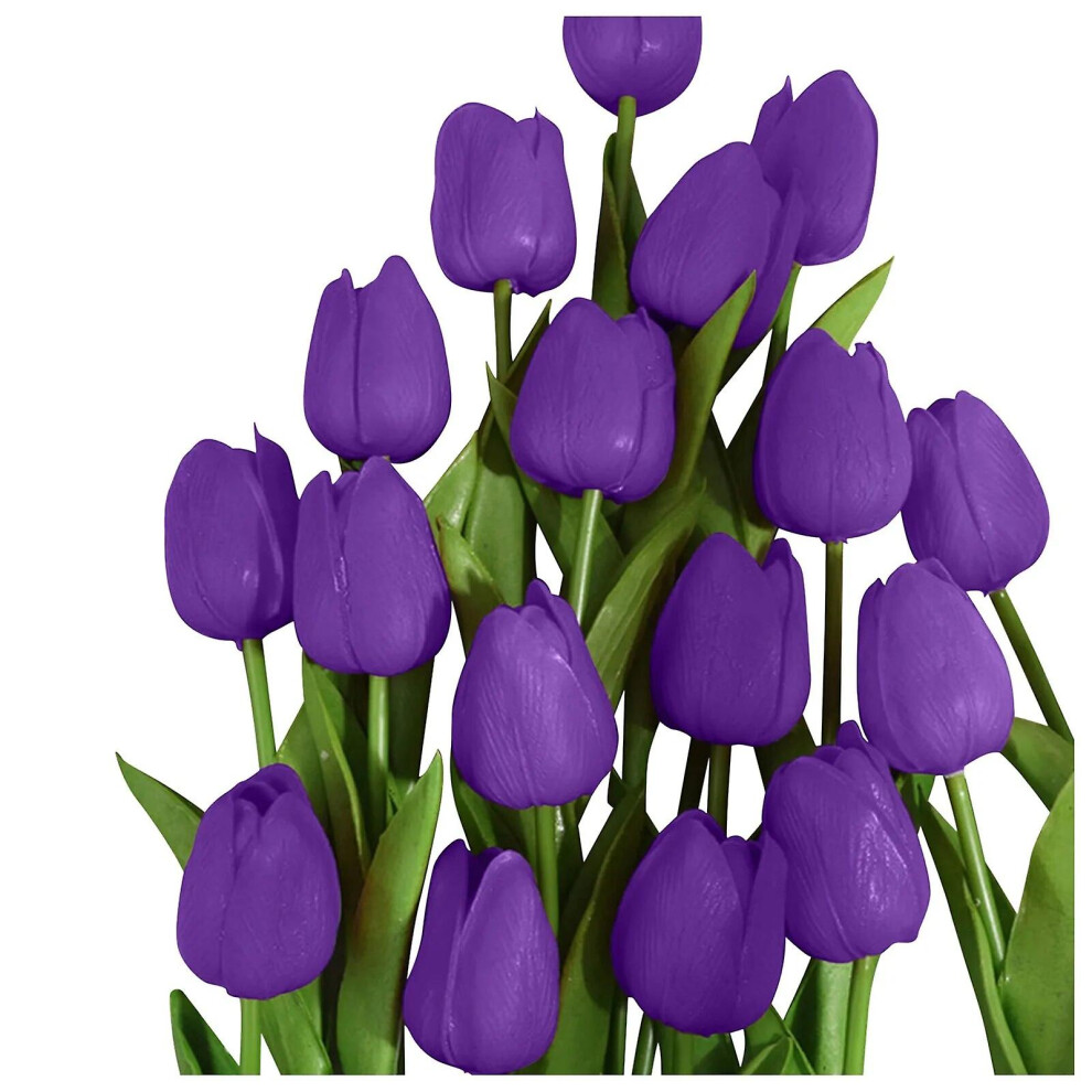 Kikidex (As Show, One Size) 10Pc Tulip Artificial Flower For Mother's Day Gift Real Touch Artificial Tulip Bouquet Fake Flower