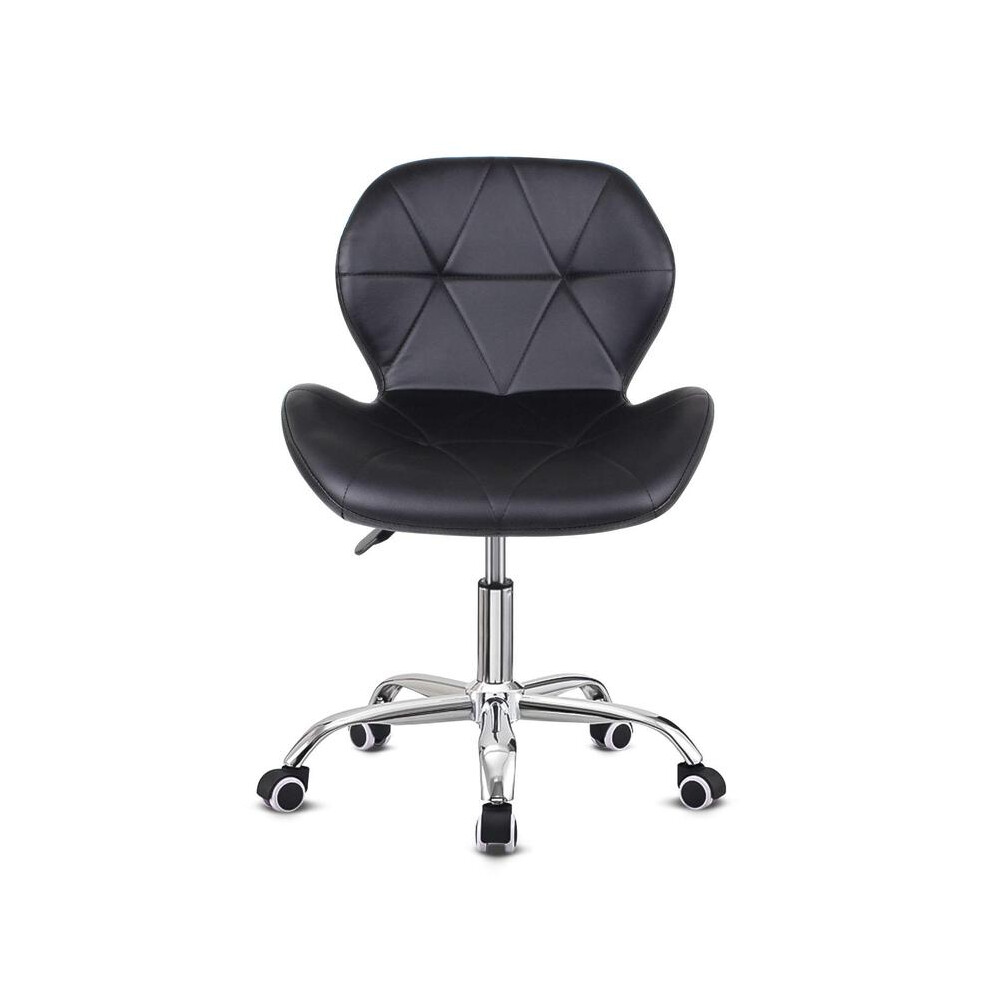 (PU-Black) PU/Fabric/Velvet Swivel Office Chair, Dressing Stool,Dressing Chairs,Pink Chair,Computer Desk Chair,Height Adjustable Padded Armless Desk-image-OPC-PMKKYZT-NEW