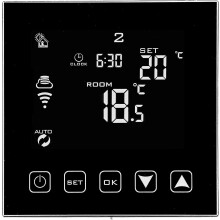 (As show, One size) Home Programmable Thermostat WG603, AC90-240V Max3A LCD Touch Screen Display Work for Radiant Floor Heating Black