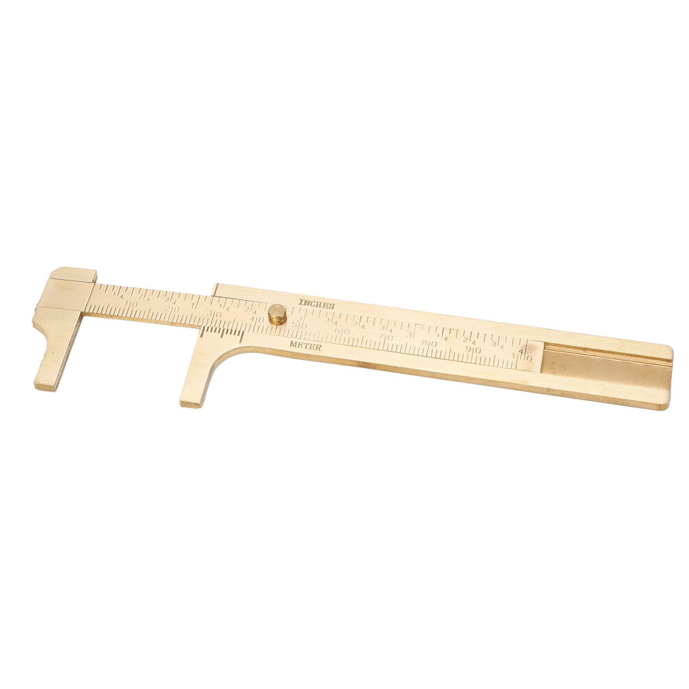 Vintage Brass Vernier Caliper 100Mm With Dual Metric Inch Scales 4651357044702