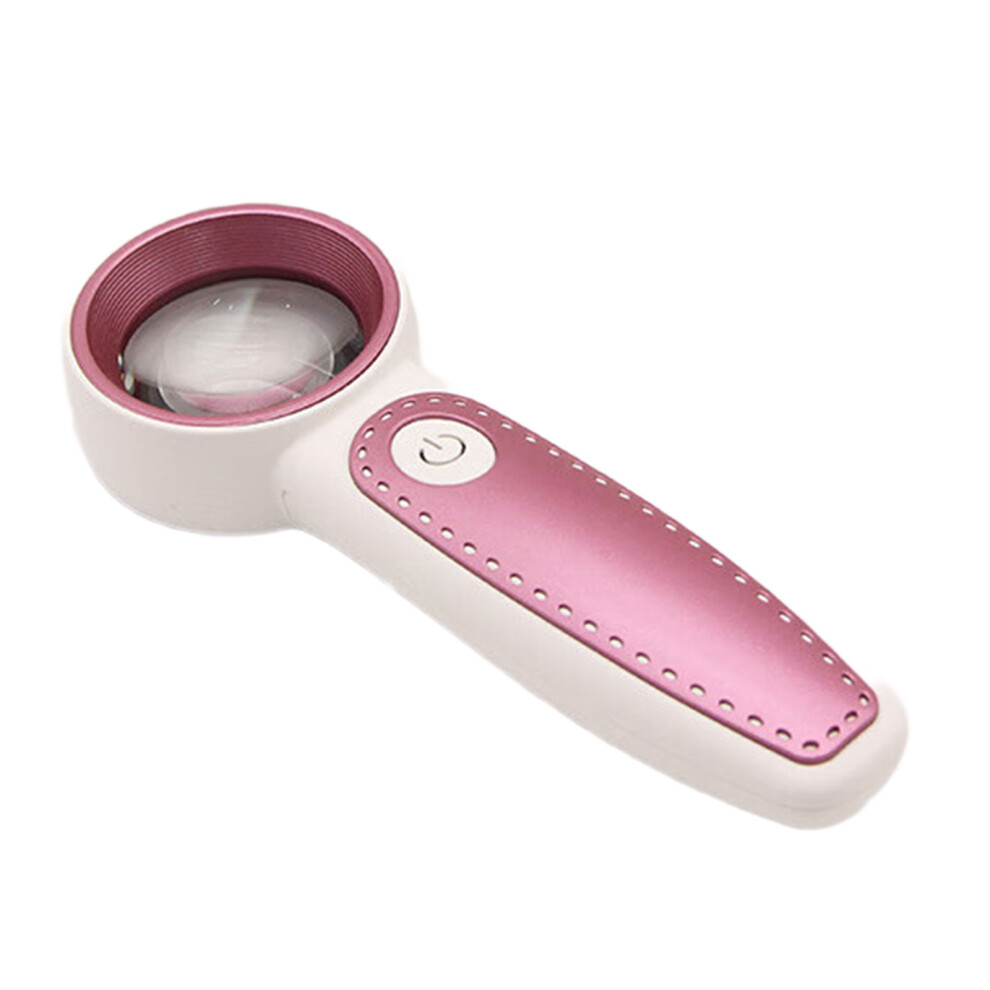 Usb Rechargeable Handheld Magnifier Clear Lens Comfortable- Red 7754000221080