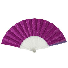 Sparkling Plastic Hand Fan Glittering Embellishment-Purple