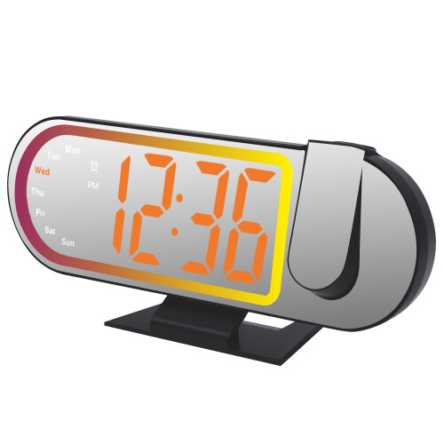 Surrounding Light Alarm Clock Clear Wall-black orange