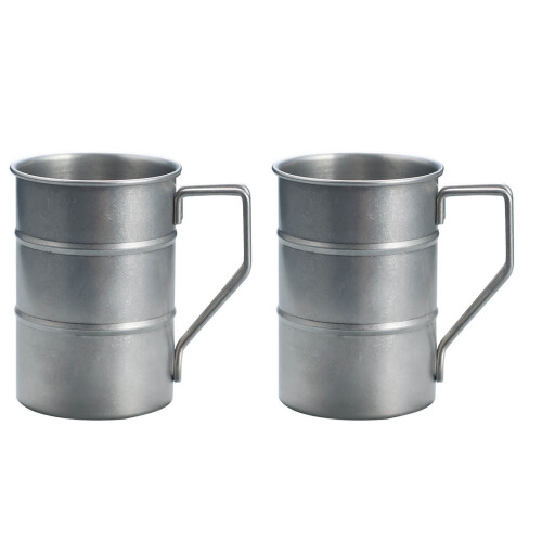 Permanent Untarnished Camping Mugs 500ml Insulated Leave-Silver