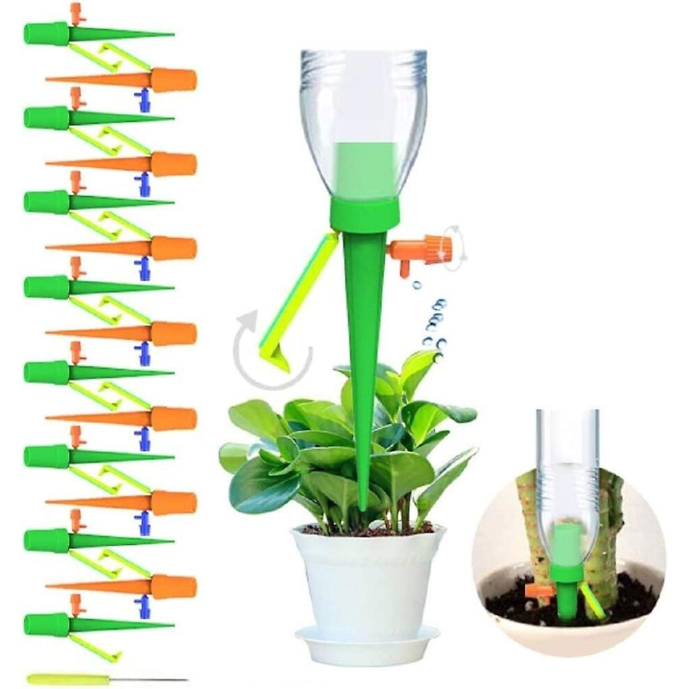 Kikidex (As Show, One Size) Hicen 15 Spikes Drip Irrigation, Automatic Plant Waterer With Slow Release Watering System For Indoor Plants