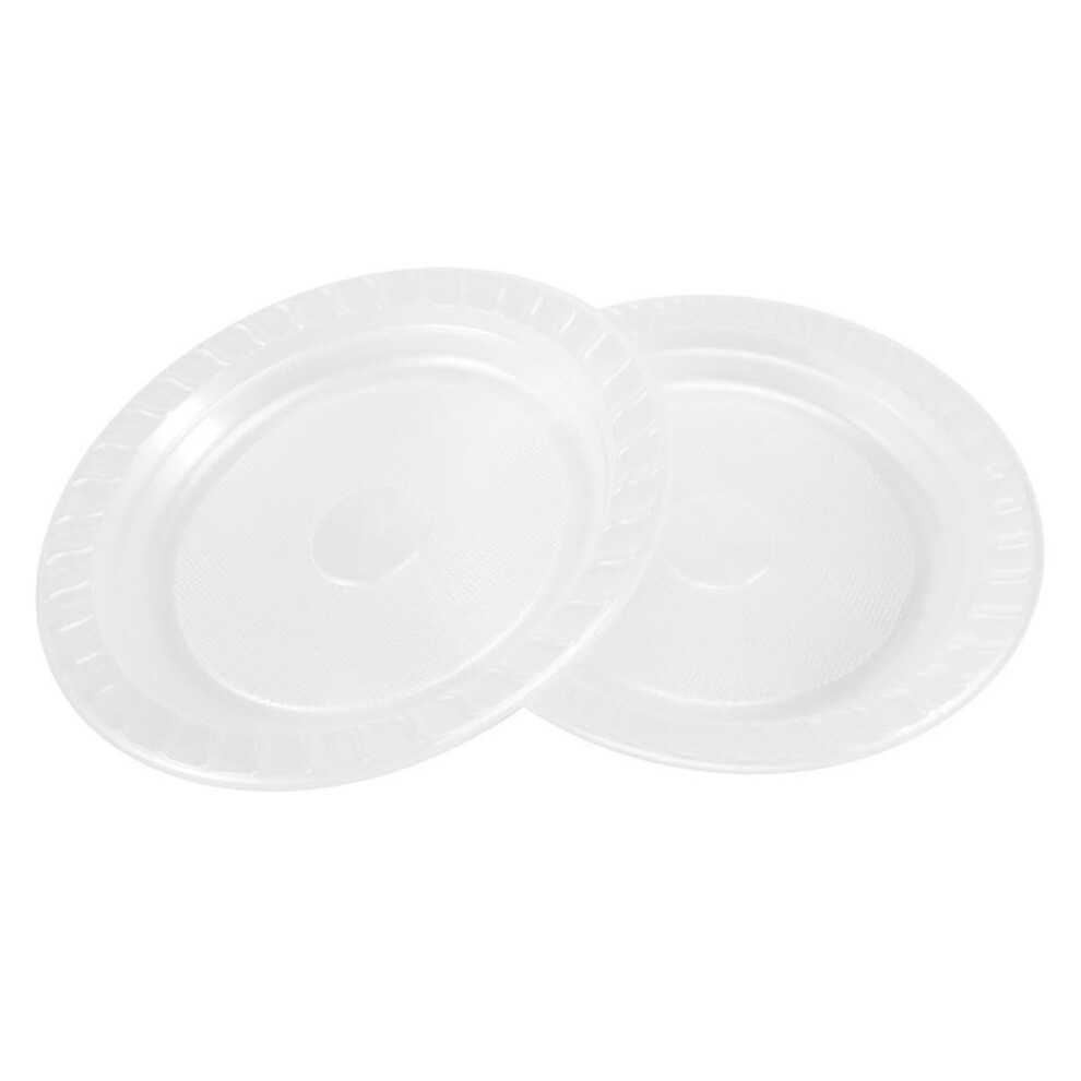 Kikidex (As Show, One Size) 100Pcs Clear Plastic Plates Disposable Plates For Dessert & Appetizers Bbq Party Dinner Travel And