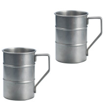 Paire de tasses à café traditionnelles chaudes de 16,9-Argent