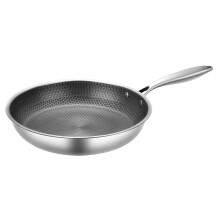 Honeycomb Stainless Steel Frying Pan Nonstick Wok With Handles, Gas Stove Compatible, Multipurpose Scratch-Resistant