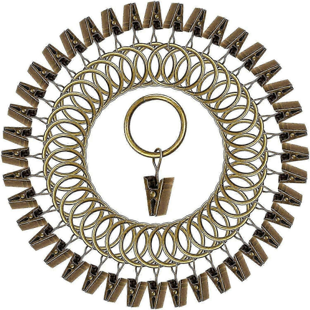 Kikidex (As Show, One Size) 40 Pack Vintage Curtain Clips, Strong Metal Decorative Rustproof Drapery Curtain Ring With Clip Bro