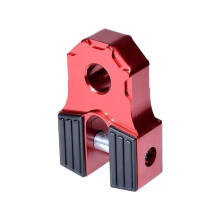 Towing Eye Cover Flat Winch Shackle Recovery Hook 30,000-Lb Capacity Universal Red With Iron Pin Rubber Guard ATV UTV