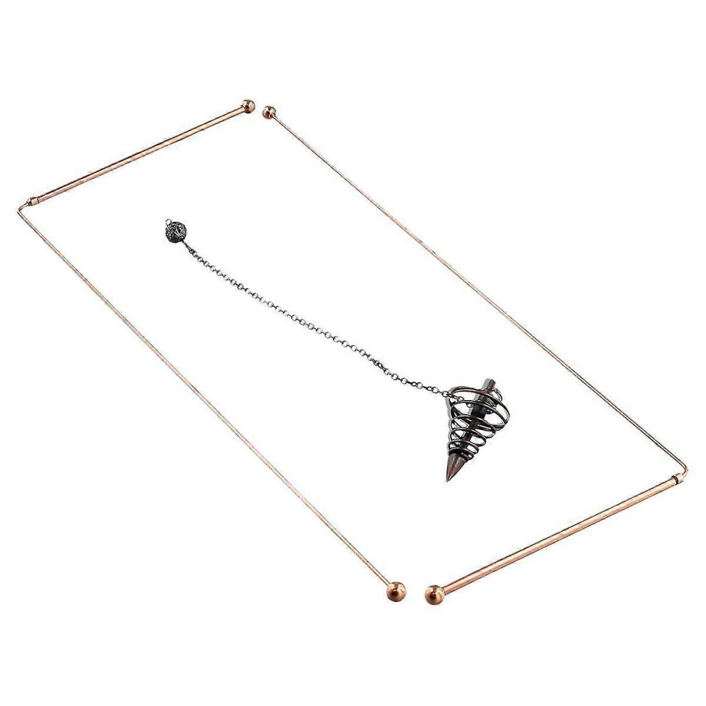 Kikidex (As Show, One Size) Copper Dowsing Rods - 99.9% Pure Copper 2Pcs Divining Rods Energy Water Witching Detector With Pendulum Pendant