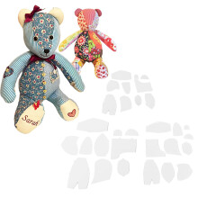 Memory Bear Template Ruler Set 30-Piece Acrylic Sewing Patterns For Beginners Bear Pattern Quilting Cutting Set