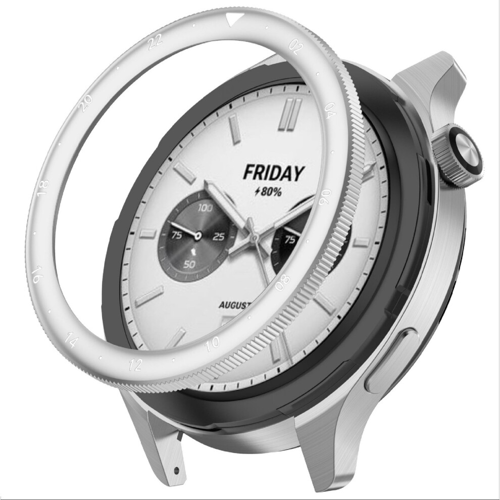 Bezel Ring For Xiaomi Watch S4/S3, Aluminum Alloy Protective Bezel, Bezel Styling Ring, A- Silver 9105992834464