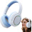 Wireless Headset for Computer Over-Ear Ergonomic Bluetooth Headset Lightweight Foldable Blue 5