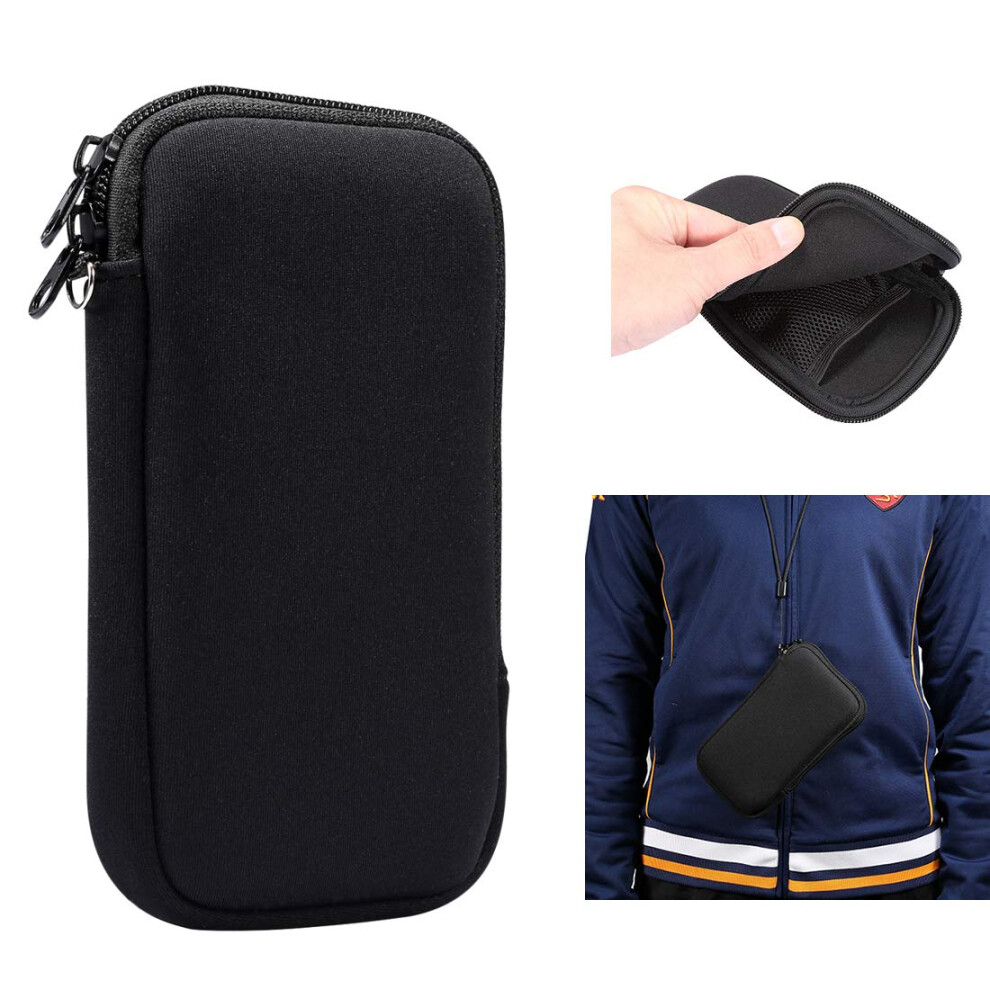 Neoprene Phone Pouch 7.2-Inch Universal Sleeve With Zipper And Neck Lanyard Fits Huawei Mate 20X, Sony Xperia 10 Plus 9084446701227