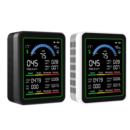 Indoor Air Quality Monitors Accurate PM1.0, PM2.5, PM10,-Black 2