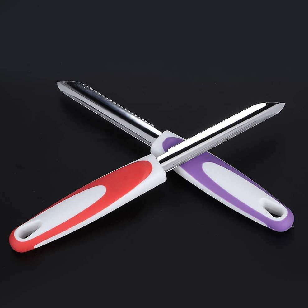Kikidex (As Show, One Size) Set Of 2 Pepper Corer, Zucchini Cucumber Corer, Stainless Steel Core Deseeder Core Remover Tools Kitchen Supplies Orange/Purple