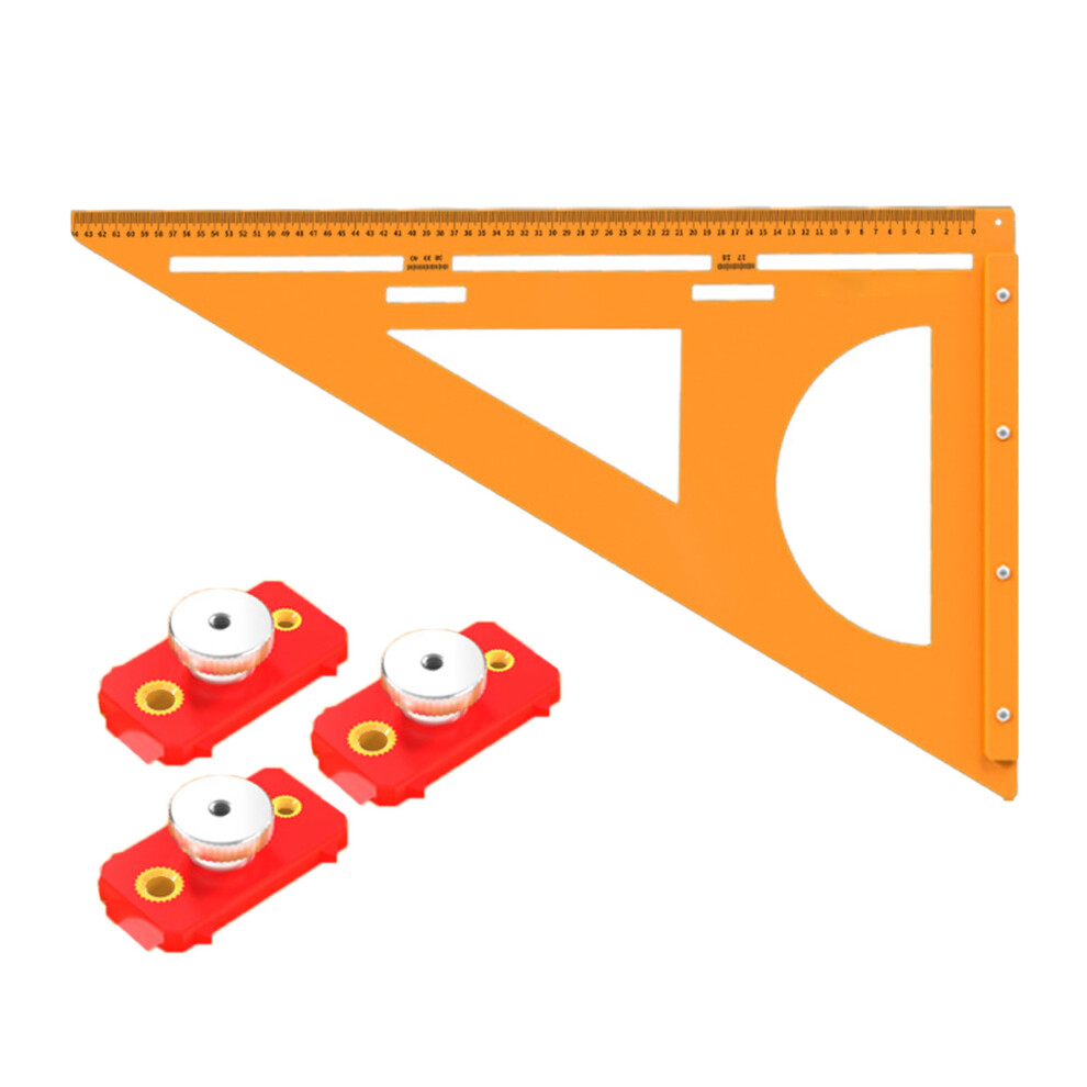 2 In 1 Insulated Bakelite Woodworkers Triangular Rulers-6740 7754000224654