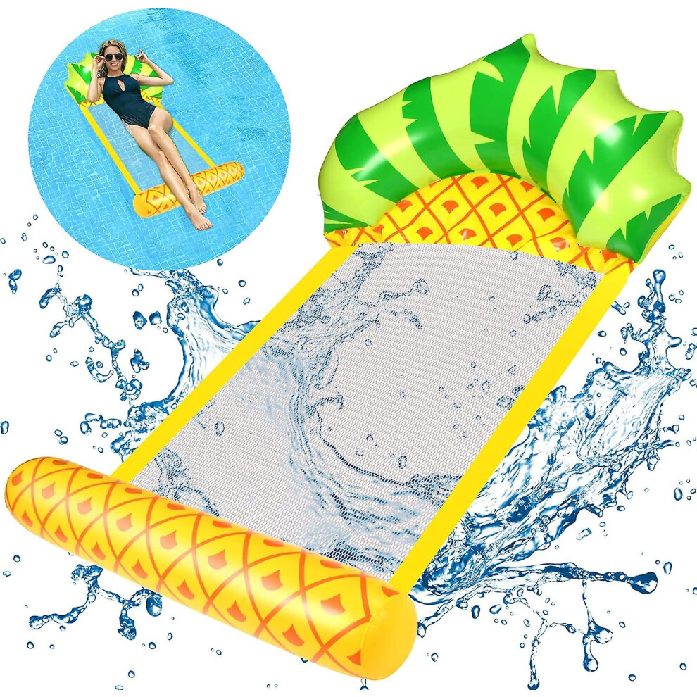 Kikidex (As Show, One Size) Inflatable Hammock For Swimming Pool - Maximum Load: 150 Kg - Pineapple - 80 X 135 Cm