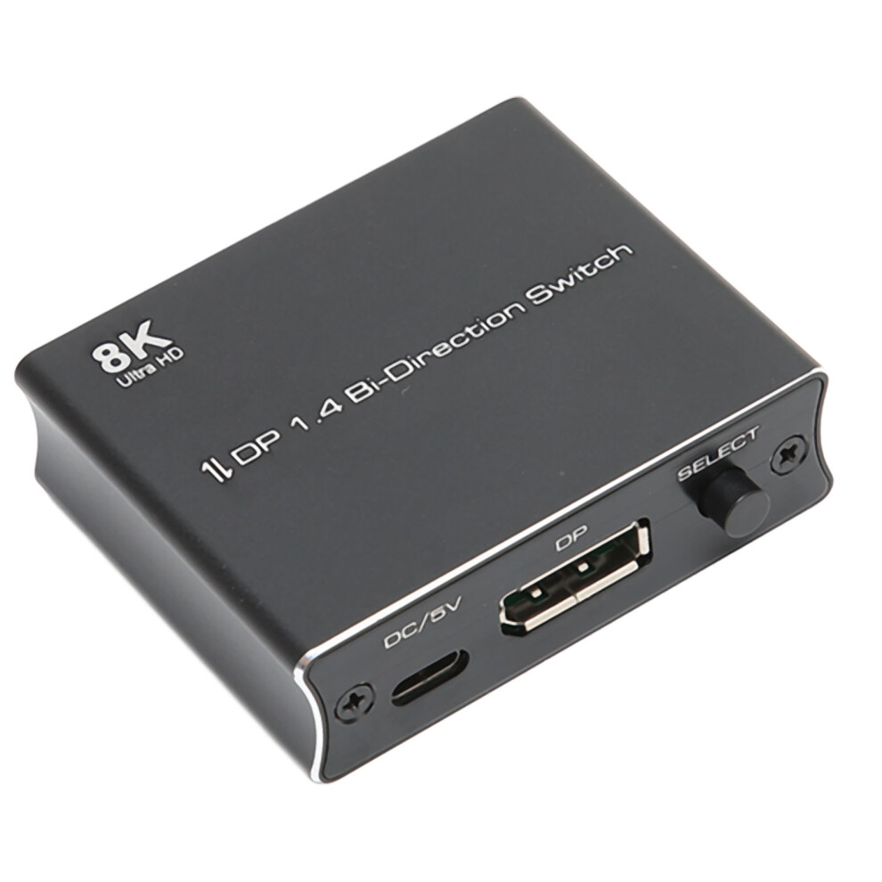 8K Displayport 1.4 2-Way Switch, 4K@120Hz, 8K@30Hz, Black 7901357048406