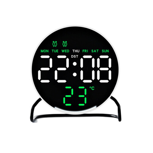 Plastic LED Desk Clock Combining Double Alarm Functions-02