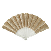 Transparent Glittering Decorative Hand Fan Party Essential-Gold