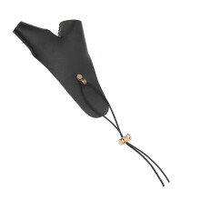 Two-Finger Archery Hand Guard Protector PU Leather Adjustable - Black