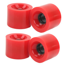 Low Noise 4PCS Red PU Skateboard Wheels for Land Surfboard Replacement