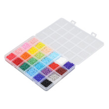 Glasperlen für Bastelarbeiten 24er Gitter 2 mm Helle, lebendige Farben Langlebige Schmuckperlen