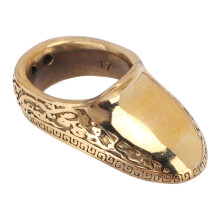 Copper Archery Thumb Ring 17mm Protects Thumb with Engraving Pattern