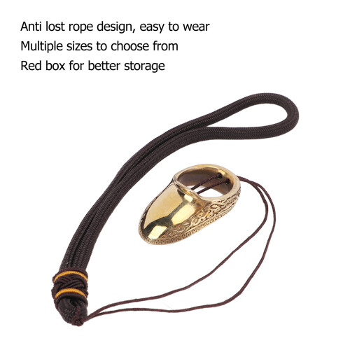 Copper Archery Thumb Ring 17mm Protects Thumb with Engraving Pattern 2