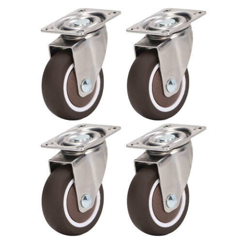 2in 4PCS Heavy Duty Shock Resistant Chrome Plate Caster Wheels 1
