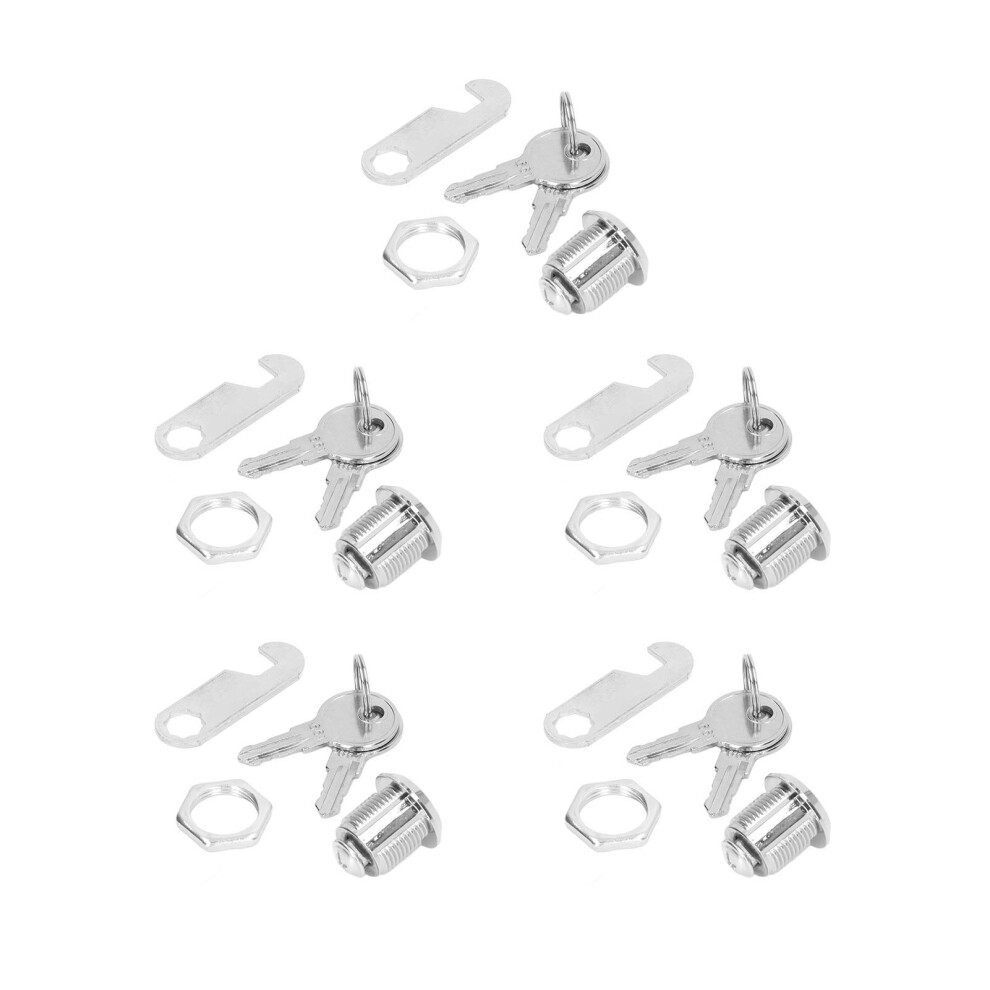 Pack Of 5 Zinc Alloy Cam Locks 5/8In For Atm Truck Compartments & Vending Units 8761357057452