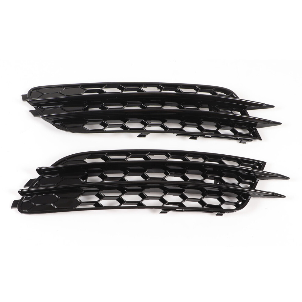 Rs6 Style Glossy Front Fog Lamp Grilles For A6 C7 Black 8731357057318