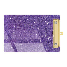 Acrylic Glitter Clipboard 4x6Inch File Clipboard with-Purple