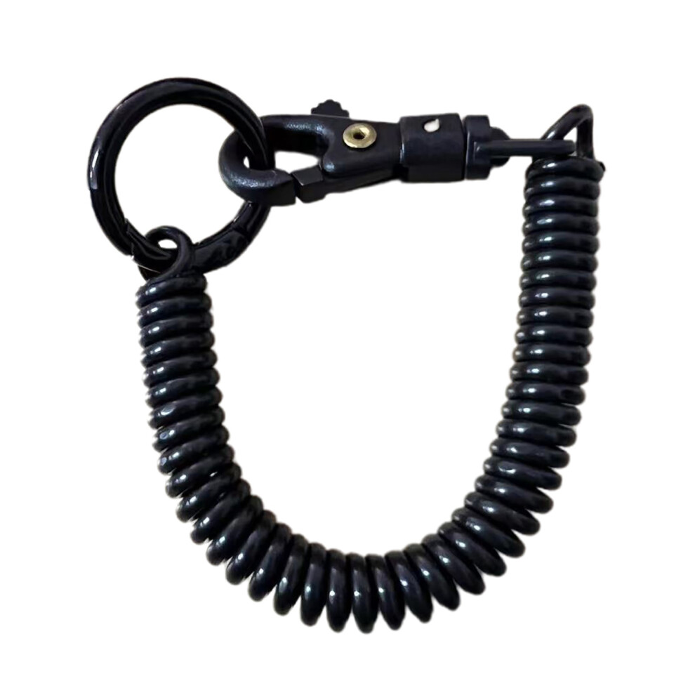 Spirals Keyring Spring Coil Stretchy Keychain,-Black 7704000074704