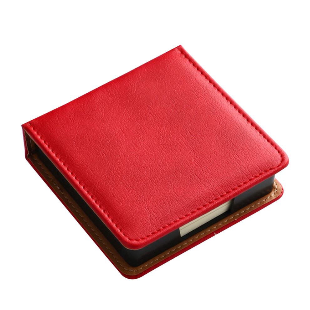 Fashion Sticky Note Organizer Box Leather Memo Pad-Red Edge-image-OPC-PMKMB5M-NEW