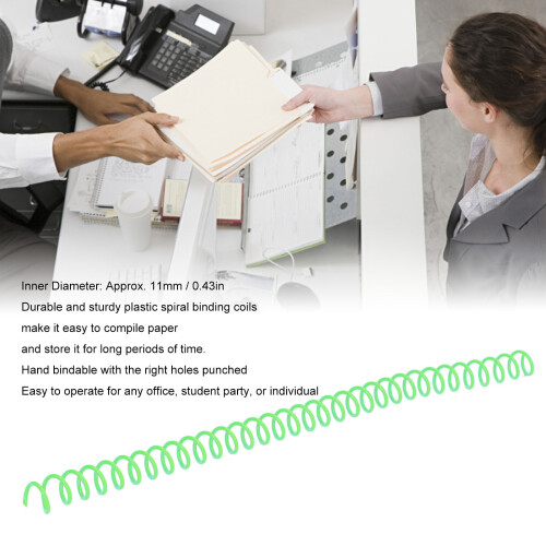 20 Stück grüne ABS Spiralbindungscoils, 30 Blatt, 11 mm Durchmesser 2