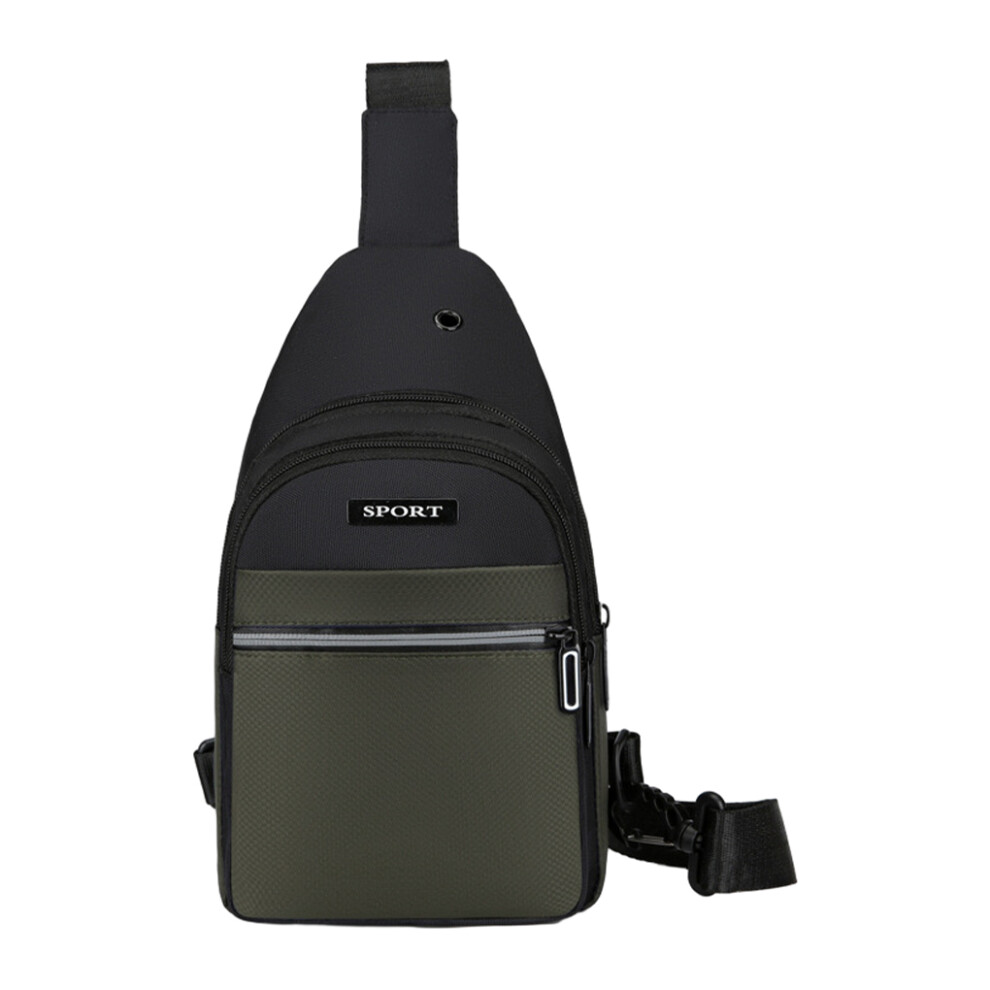 (green) Hands-Free Chest Bag For Men Soft Polyster Outdoor Excursions Easy To-image-OPC-PMKMCM2-NEW