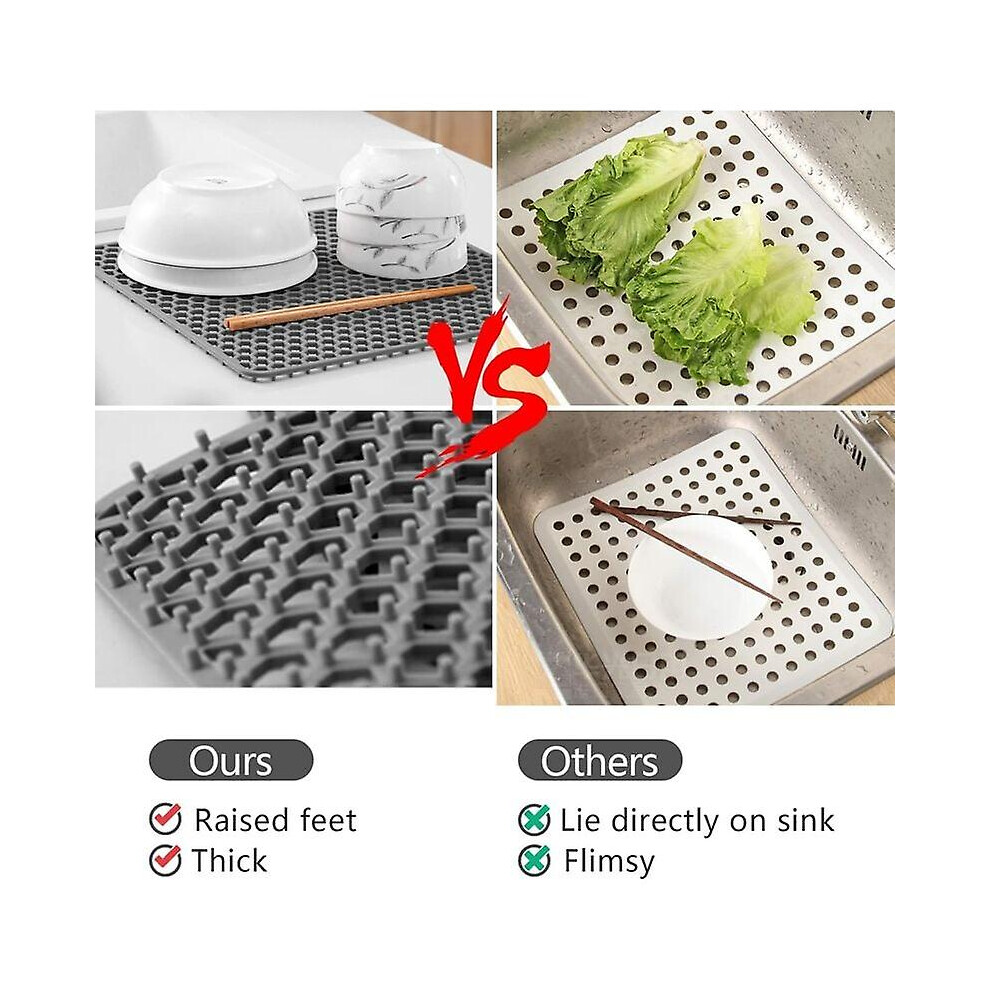 Kikidex (As Show, One Size) Silicone Sink Mat Kitchen Grid For Stainless Steel Or Porcelain Farmhouse Sinks 34Cm X 34Cm