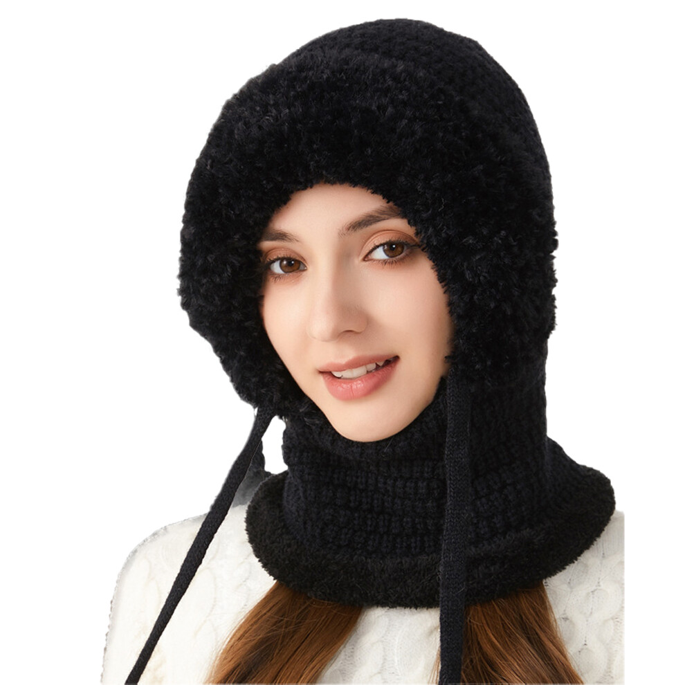 (black) Windproof Scarf And Mask Hats Warm Face Covering Knitted Hat For-image-OPC-PMKMFS2-NEW