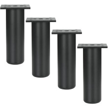(As show, One size) 4 Pcs Aluminum Alloy Furniture Legs Cabinet Legs Kitchen Sofa Table Metal Height 200mm Black